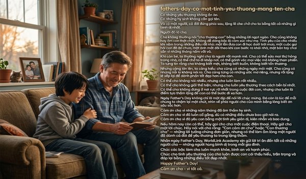 FATHER’S DAY – CÓ MỘT TÌNH YÊU THƯƠNG MANG TÊN “CHA”